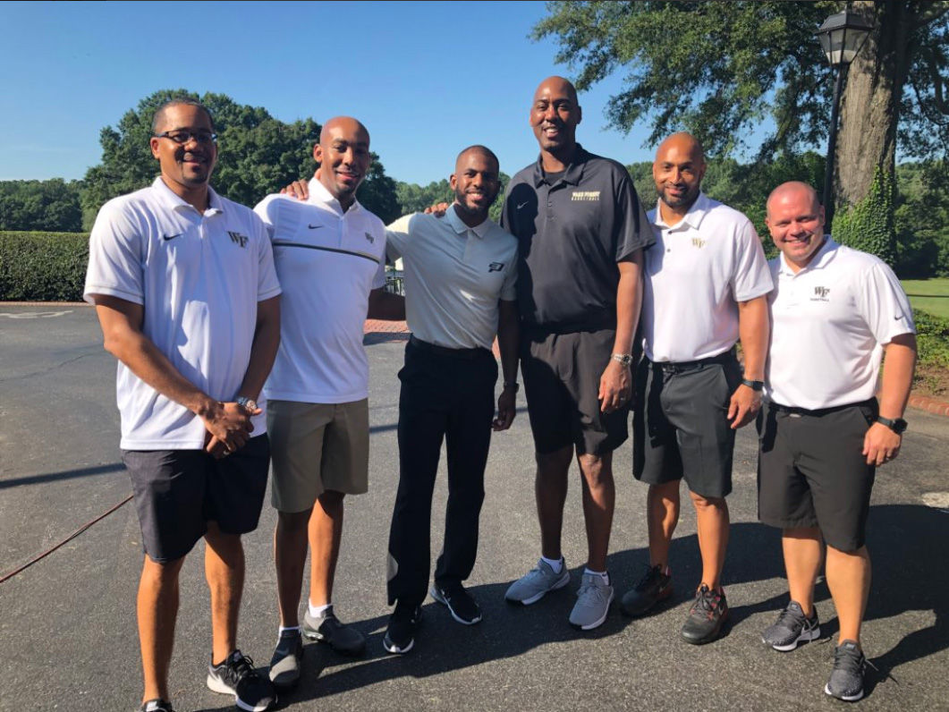 Wake Forest Basketball staff with Chris Paul